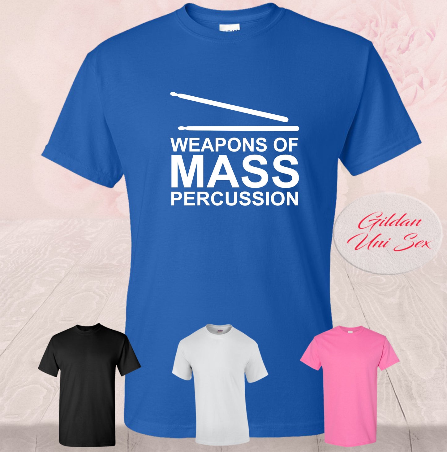 Weapons Of Mass Percussion T-Shirt - Music Lover, Drummer Gift