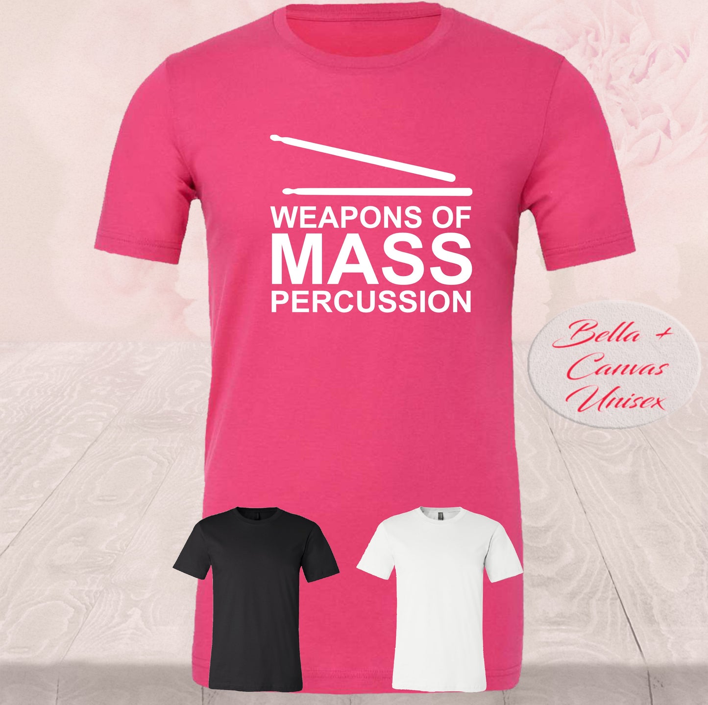 Weapons Of Mass Percussion T-Shirt - Music Lover, Drummer Gift
