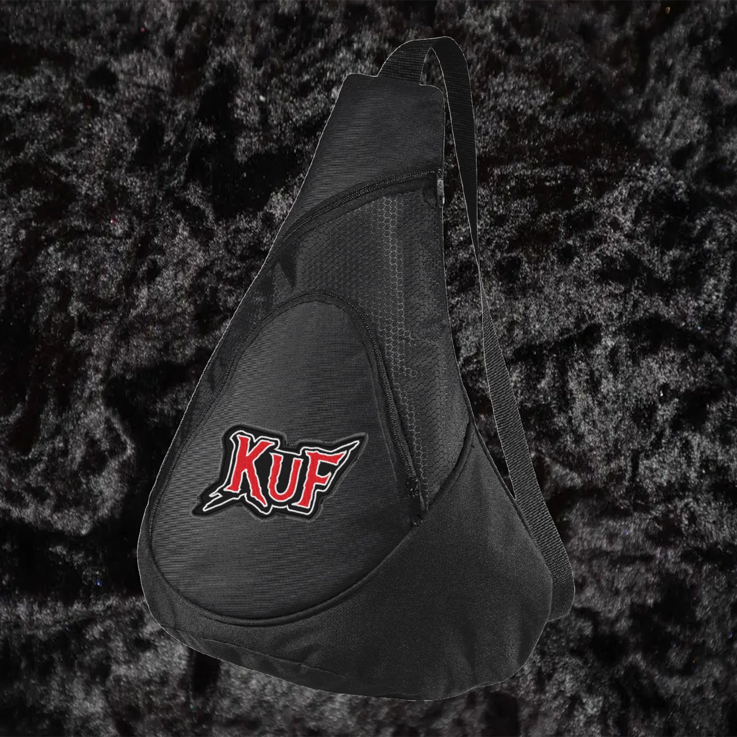 KuF Embroidered Paint Logo Sling Bag