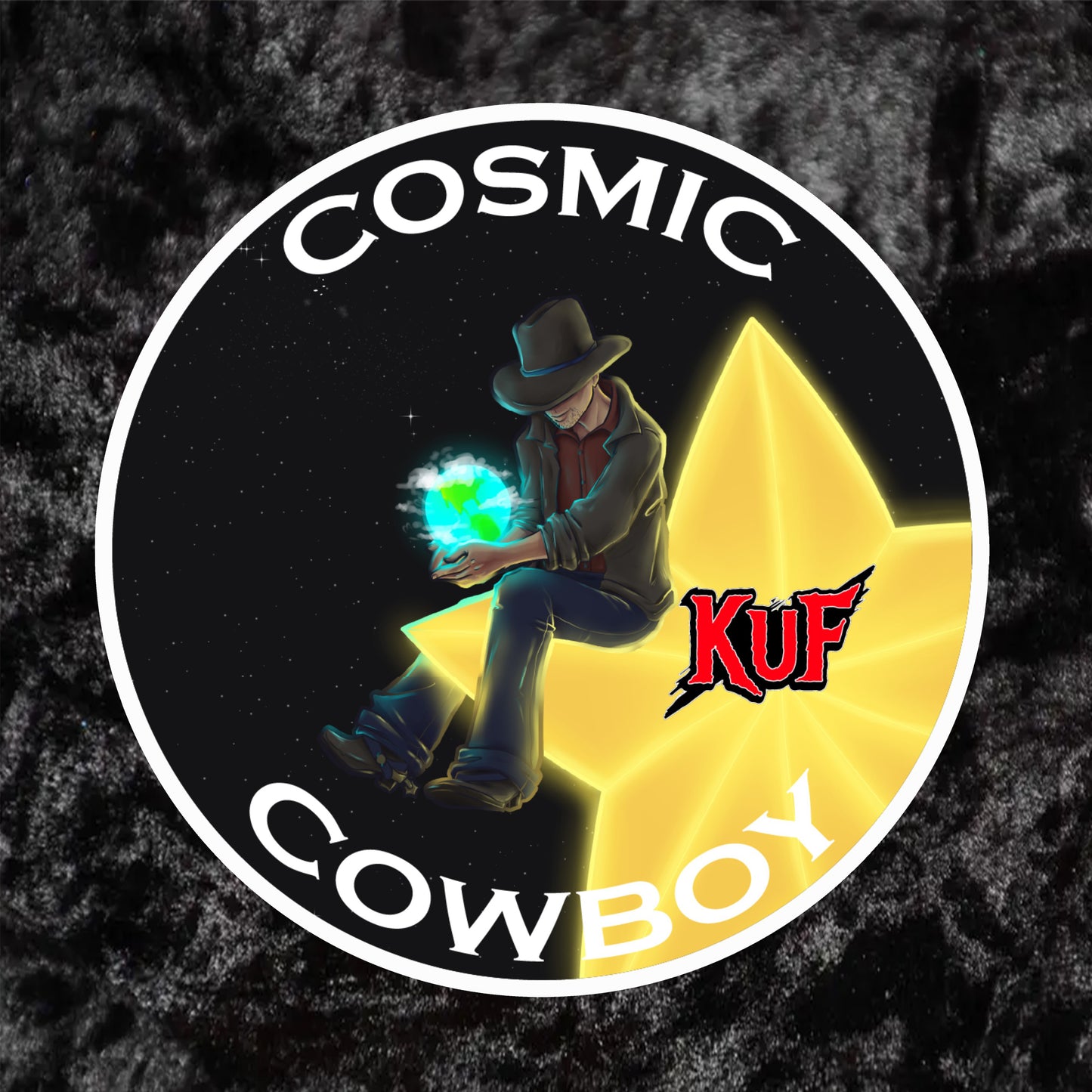KuF Cosmic Cowboy Single Sticker 4"x4"