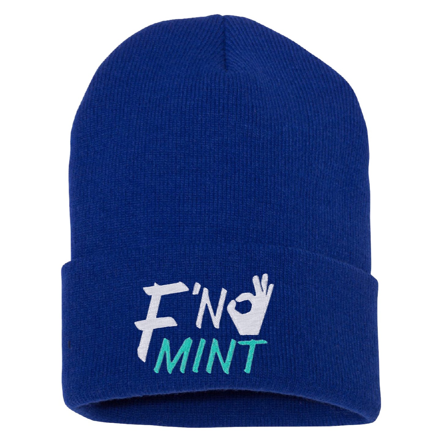 FN Mint Embroidered Cuffed Beanie