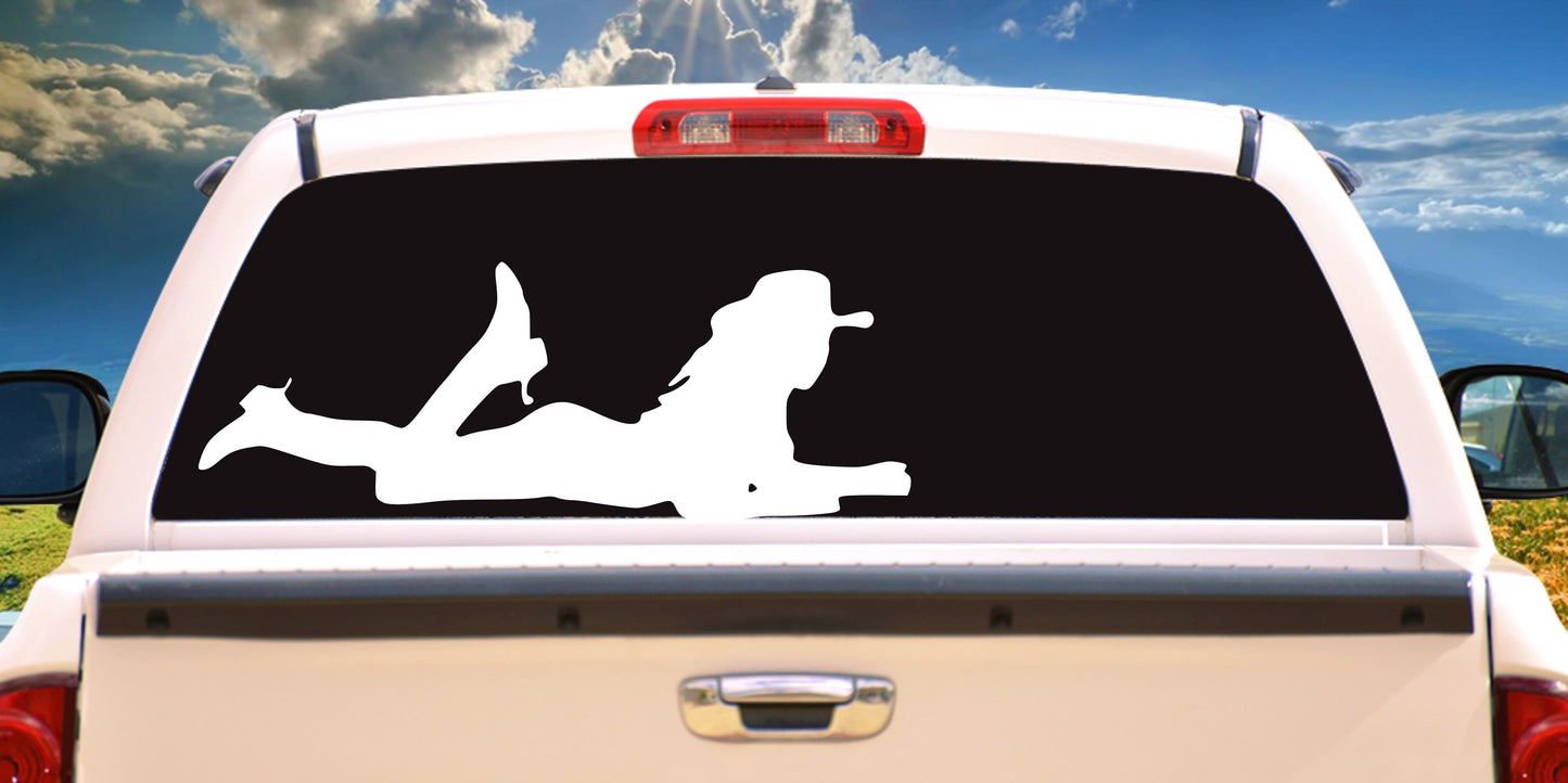 Western Cowgirl with a Hat and boots, Rodeo, Decal Sticker