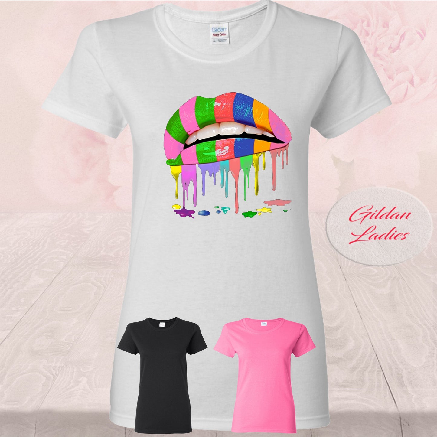 Rainbow Lips Dripping Lips, Shirts