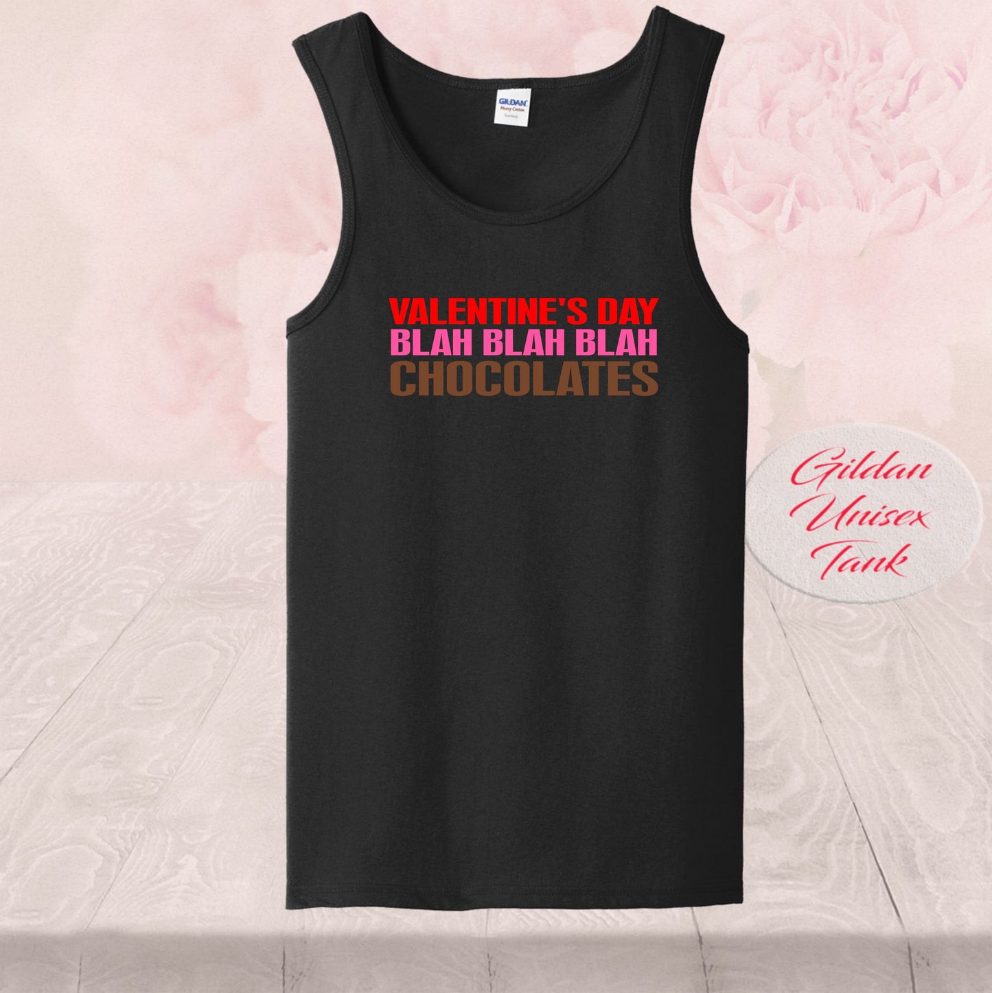 Valentine's Day Blah Blah Chocolates, Tank Tops