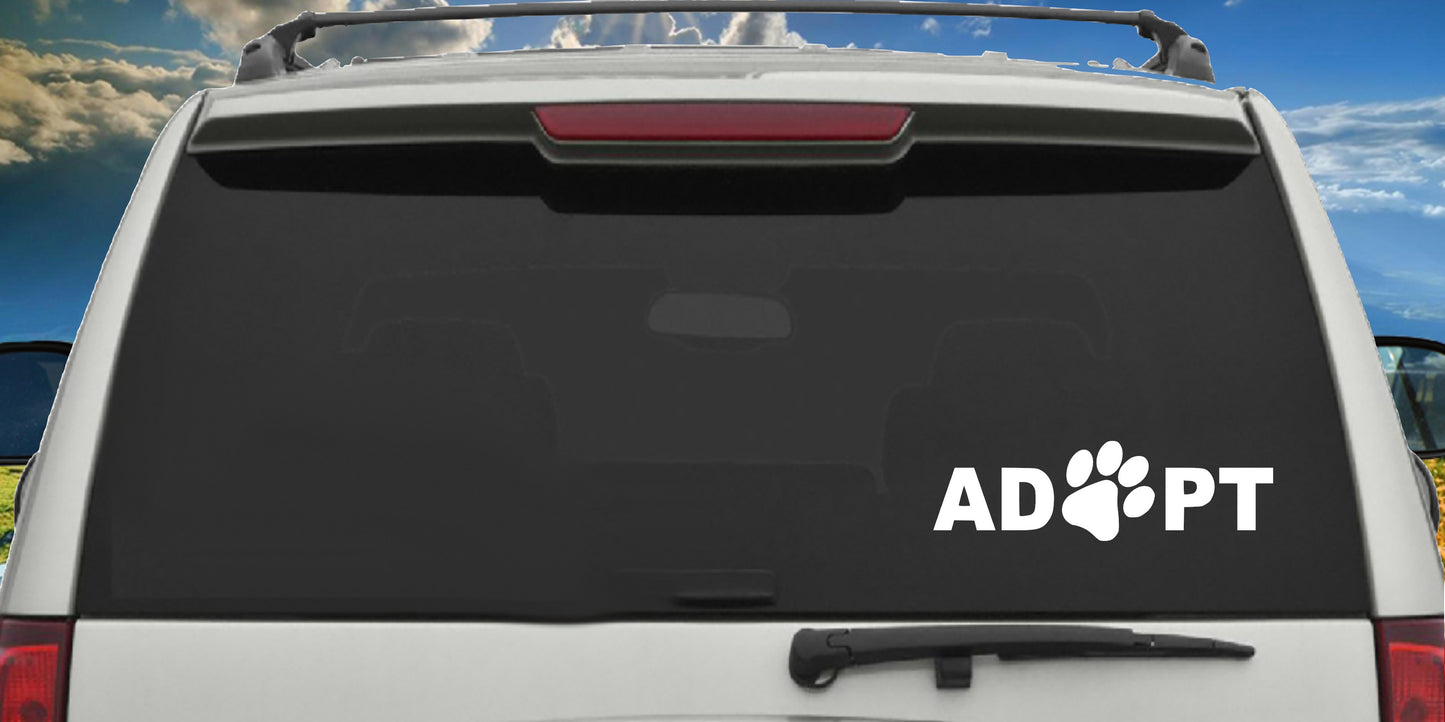 Adopt, Pet Paw, Sticker Decal
