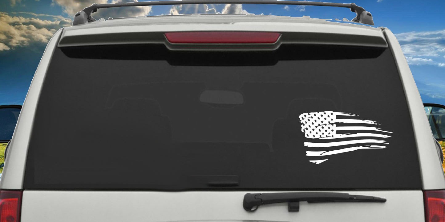 American Flag Distressed, Decal Sticker