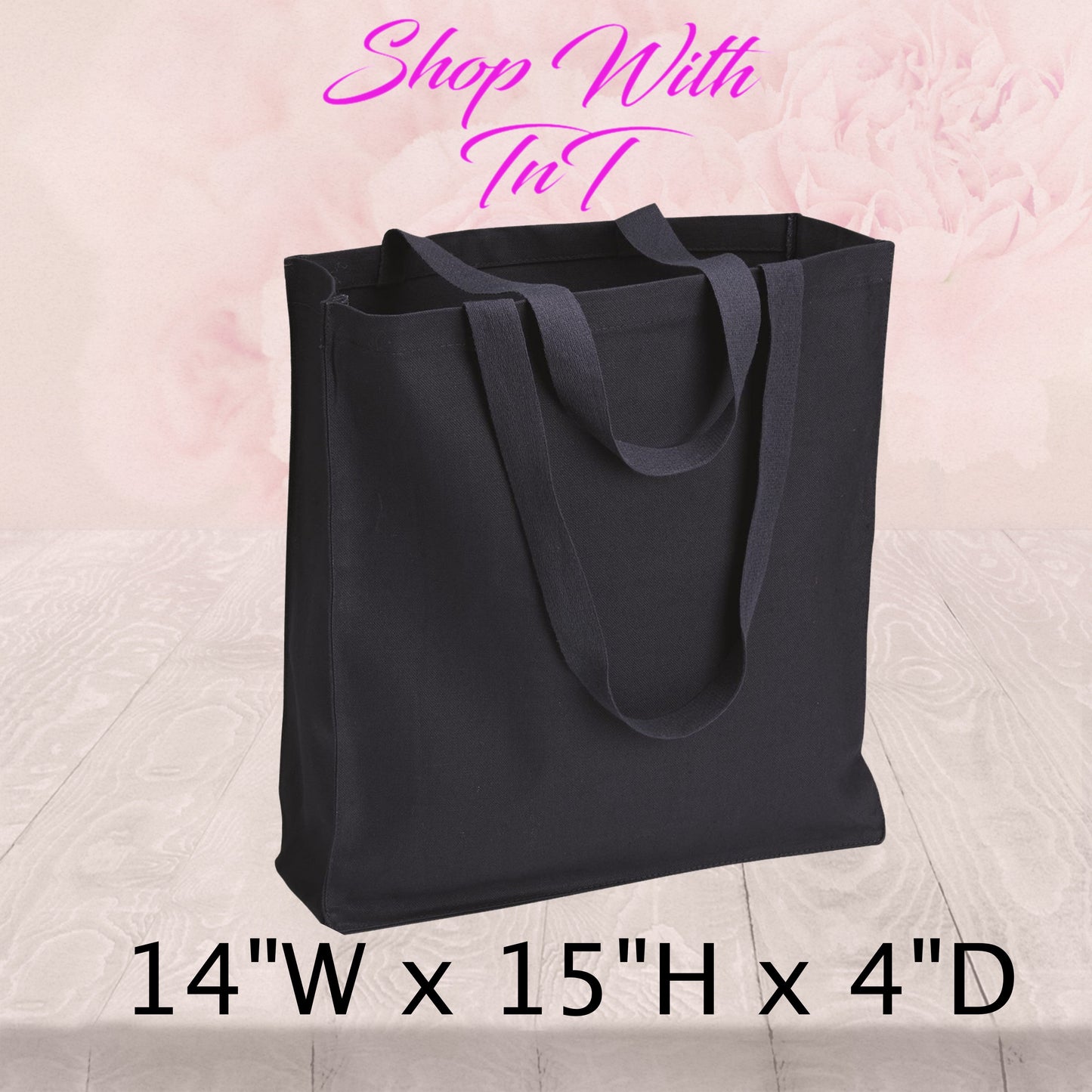 Custom Name Canvas 14L Tote Bag / Market, Groceries, General Store, Shopping