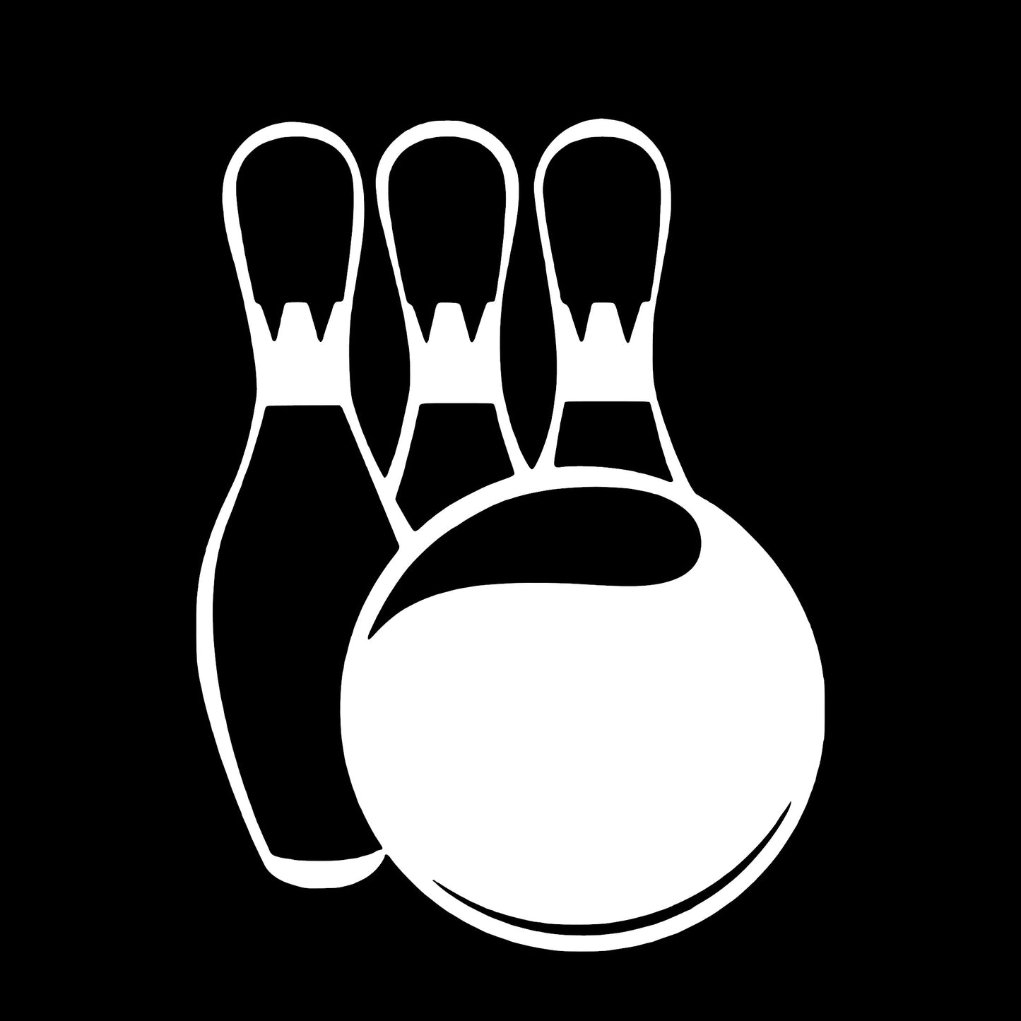 Bowling Ball and Pins, Decal Sticker
