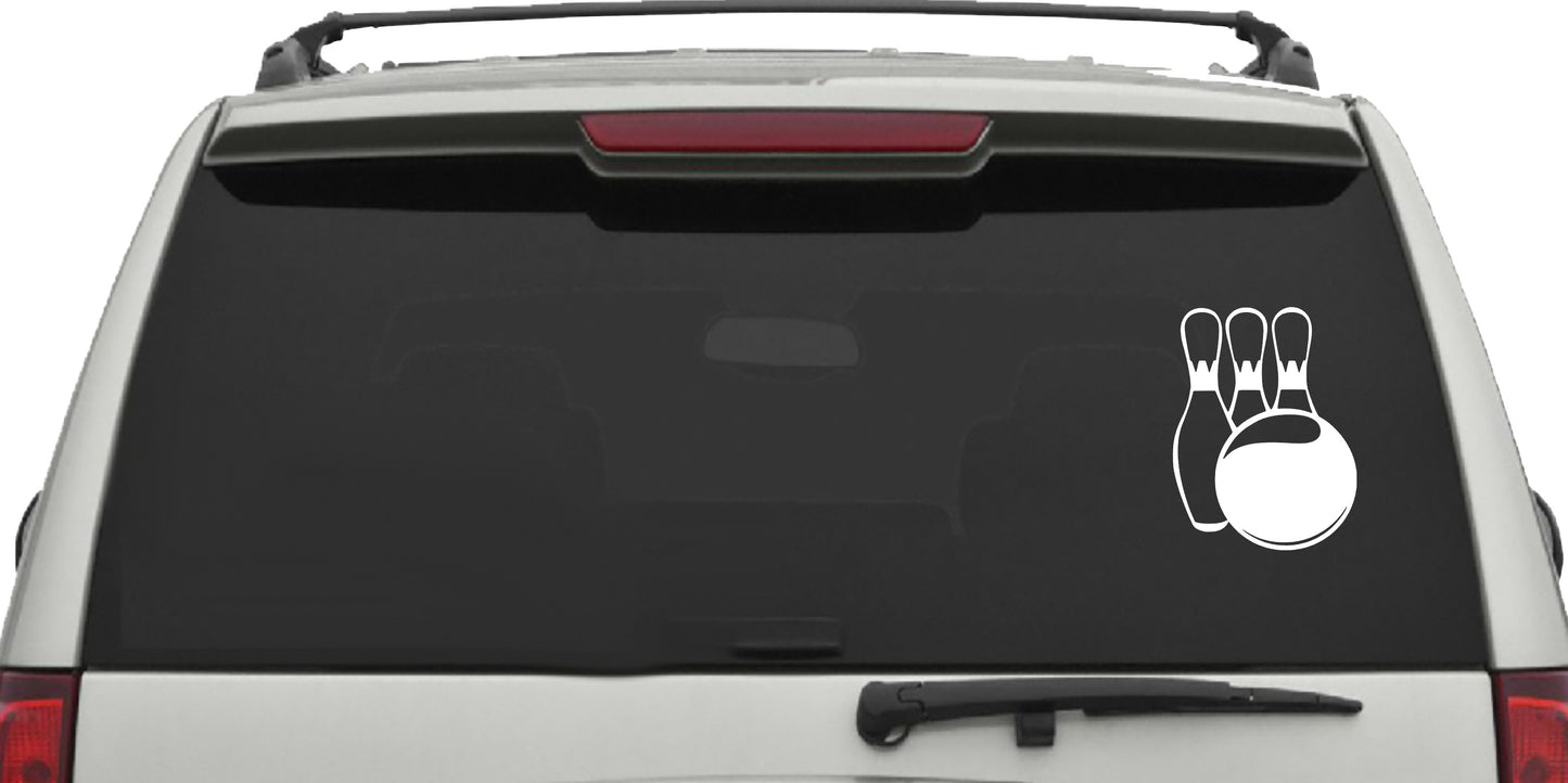 Bowling Ball and Pins, Decal Sticker