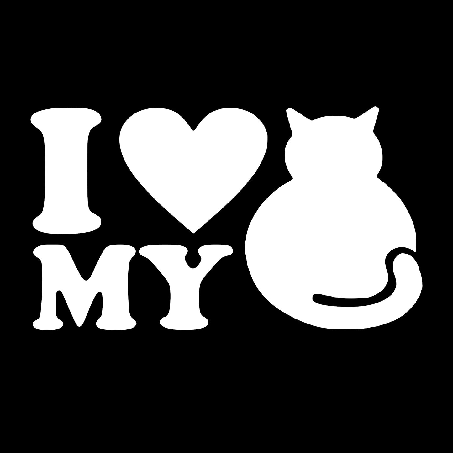 I Love My Cat, Sticker Decal