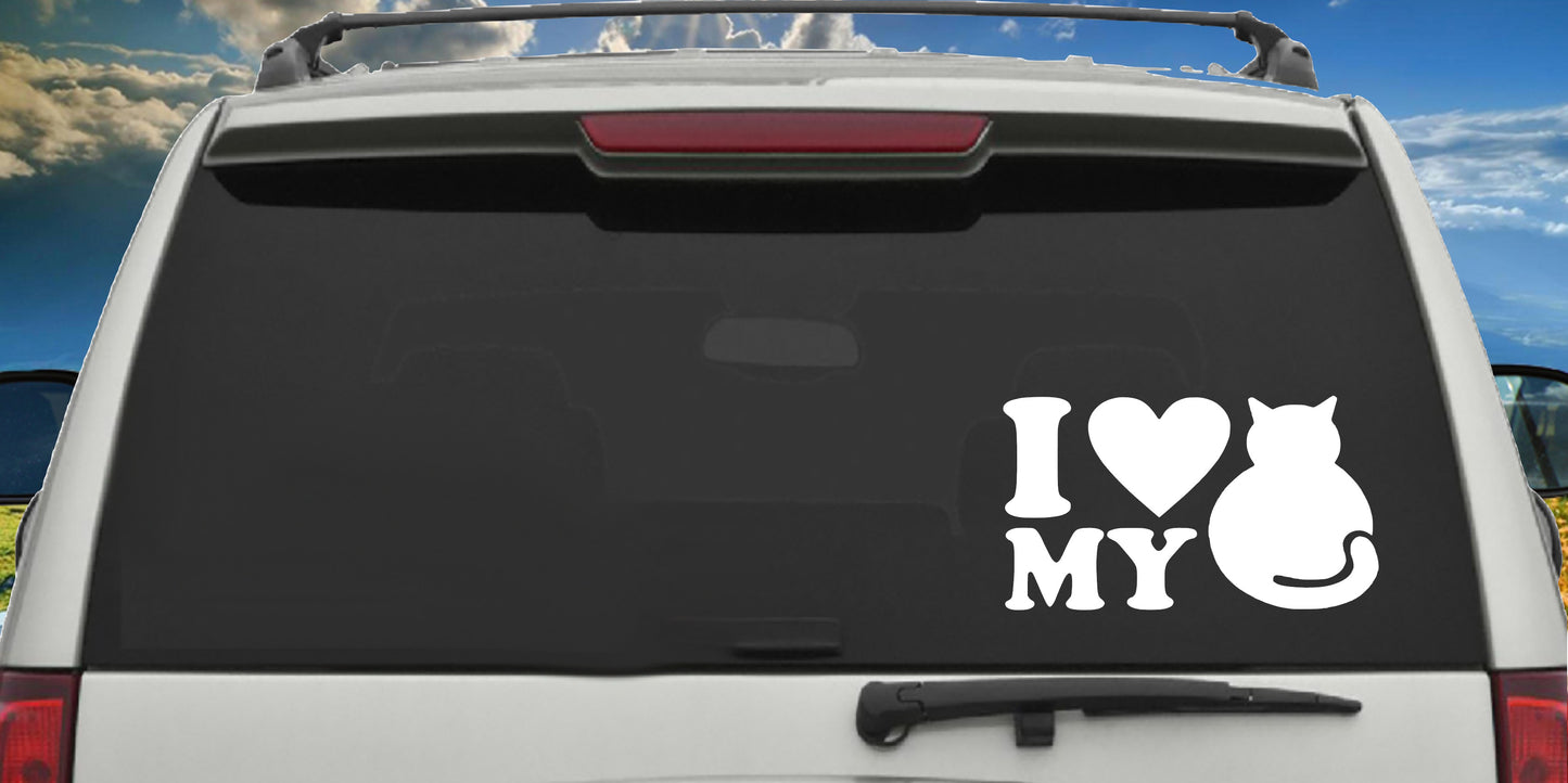 I Love My Cat, Sticker Decal