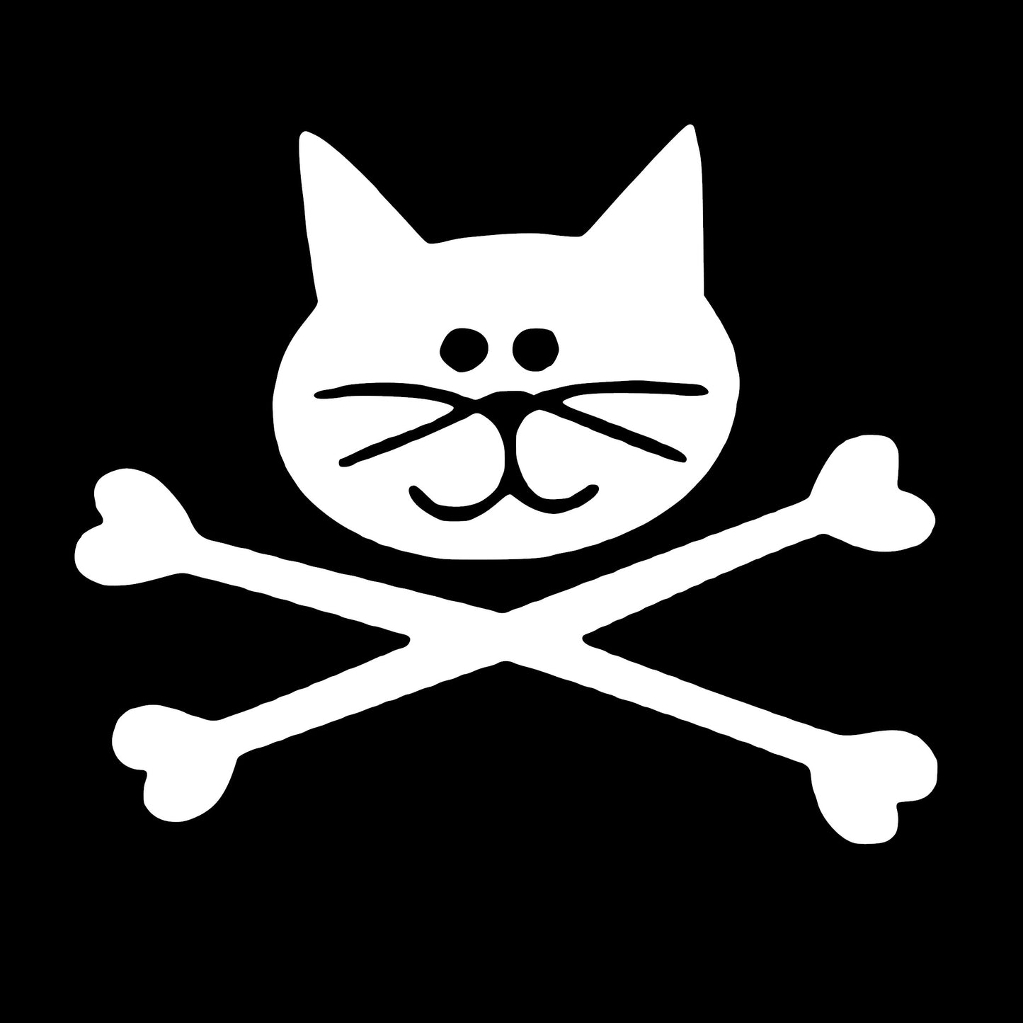 Cat Crossbones, Bones, Decal Sticker.