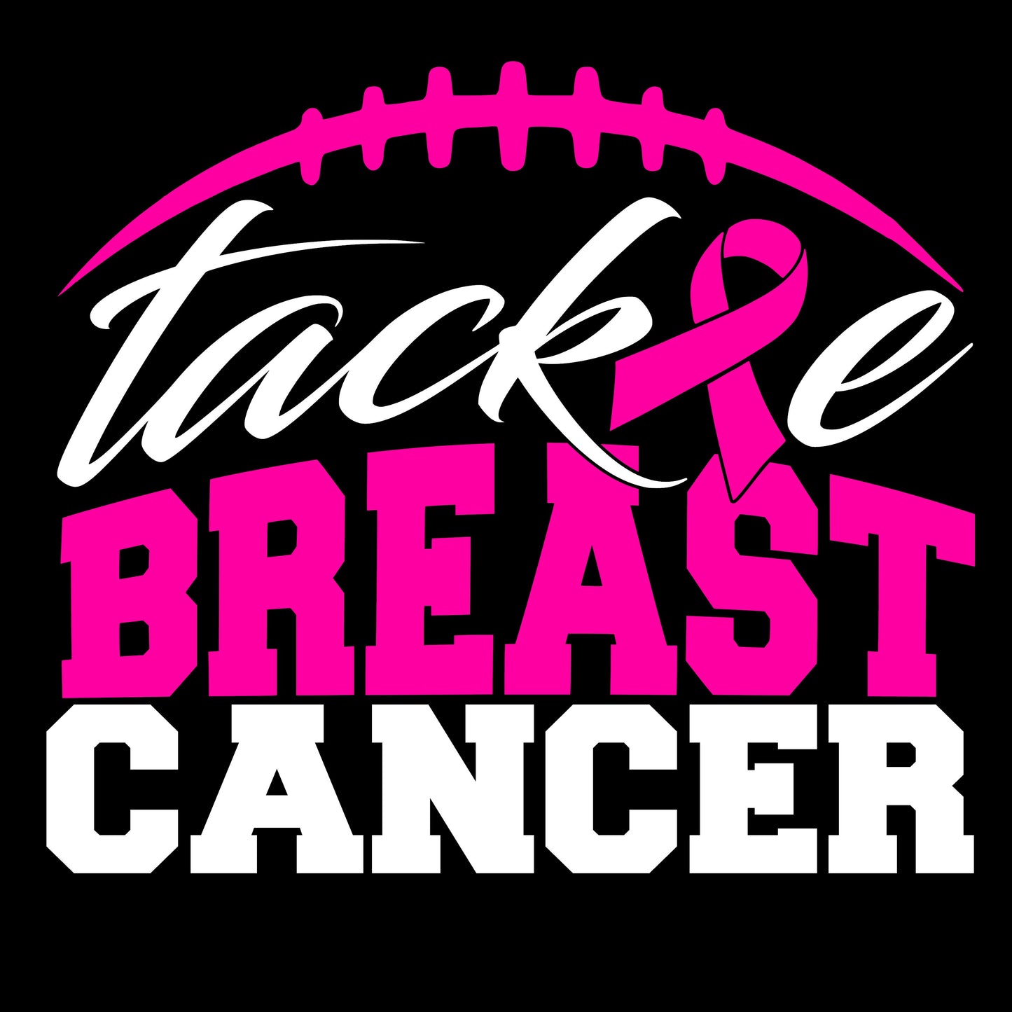Tackle Breast Cancer Football, Sticker Decal