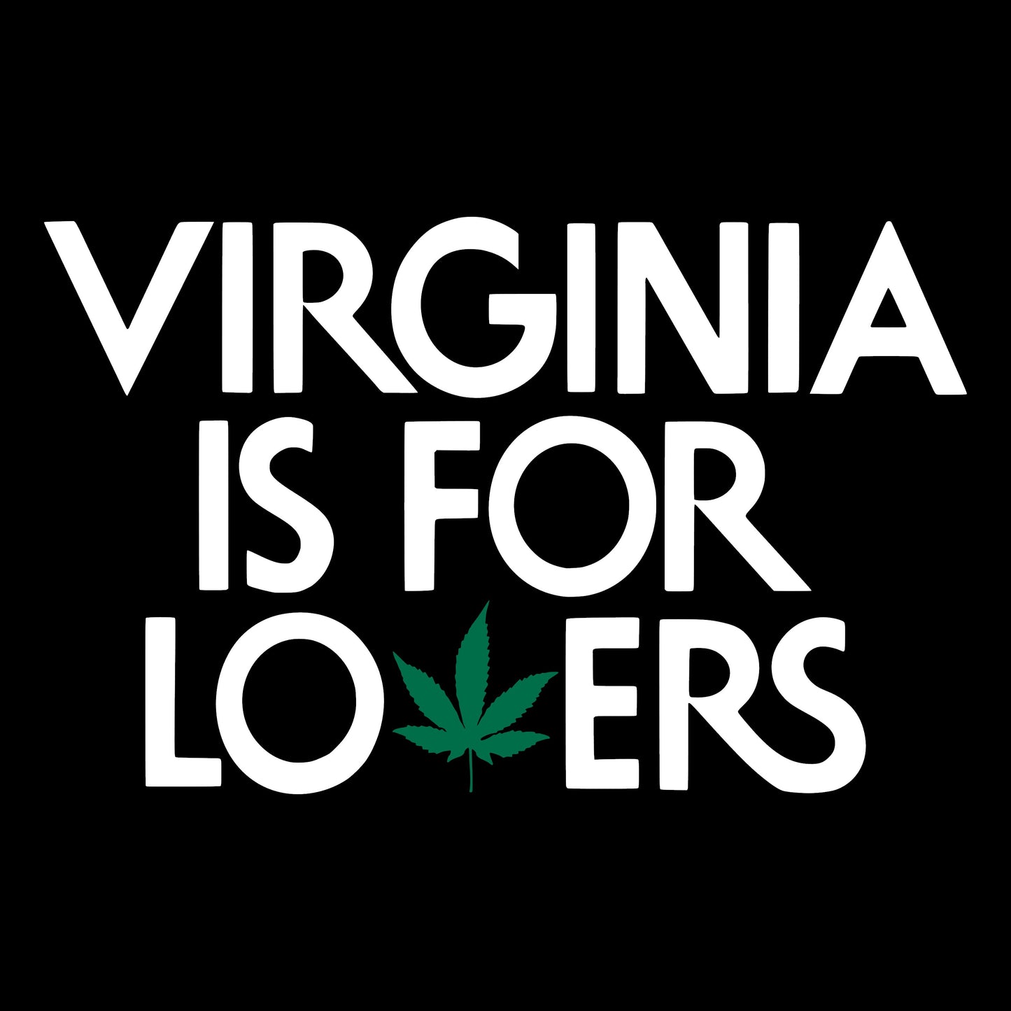 Virginia Is For Lovers, Weed Leaf, Decal Sticker