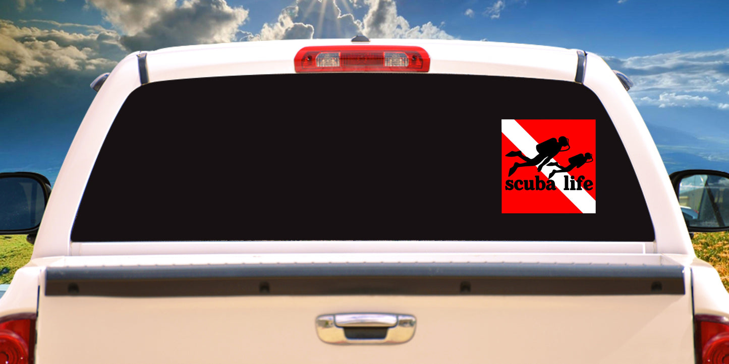 Scuba Life Diver Down, Decal Sticker