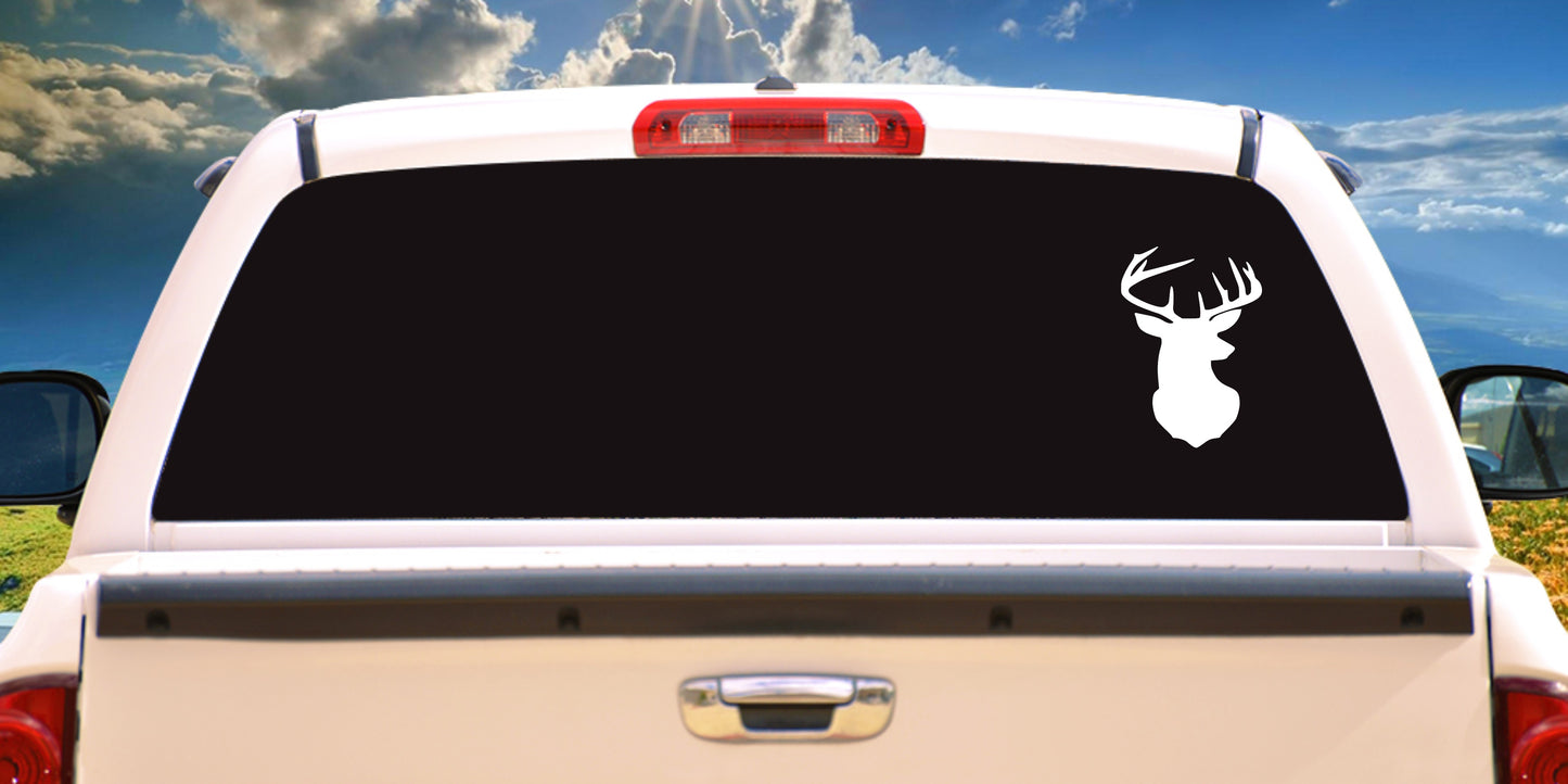 Mounted Deer Head, Hunting, Sticker Decal.