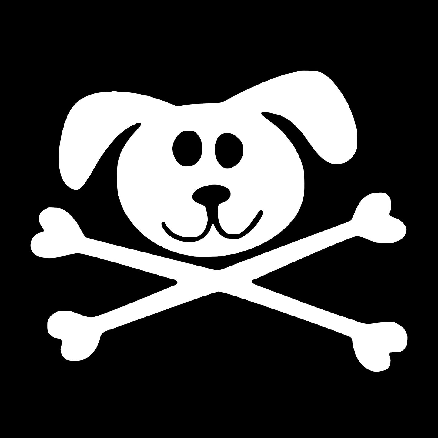 Puppy Dog Crossbones, Decal Sticker