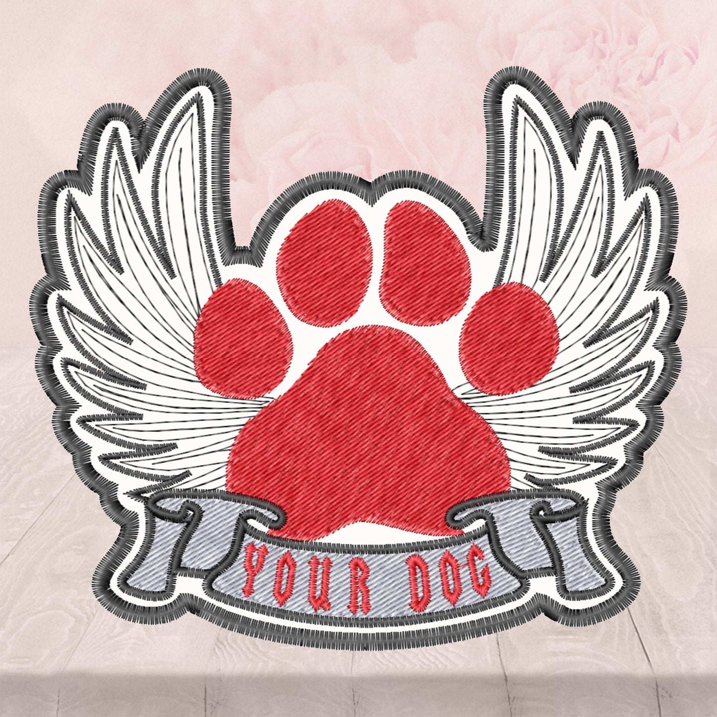 Personalized Dog Wings Name, Patch, Iron On or Sew On