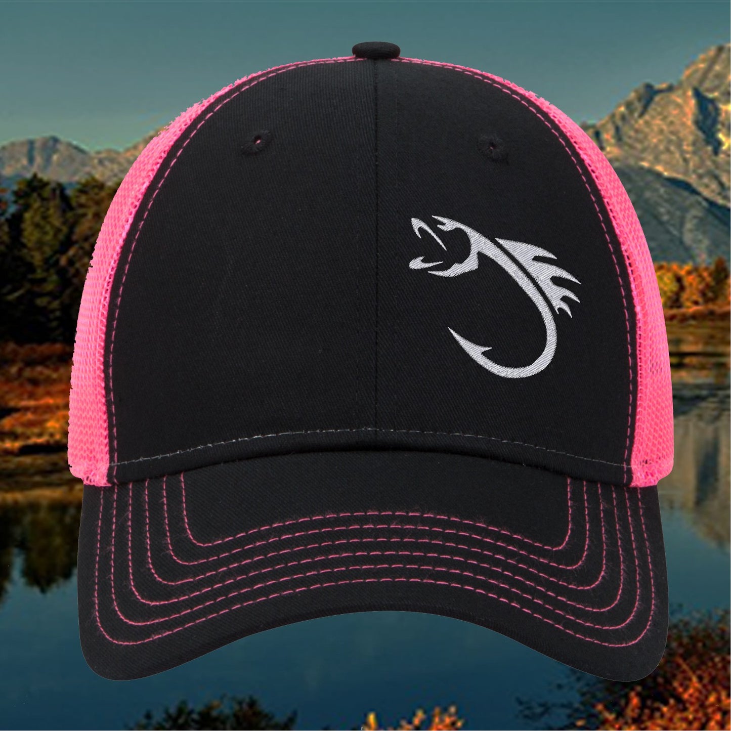 Embroidery, Fish Hook Hat, Fishing Cap