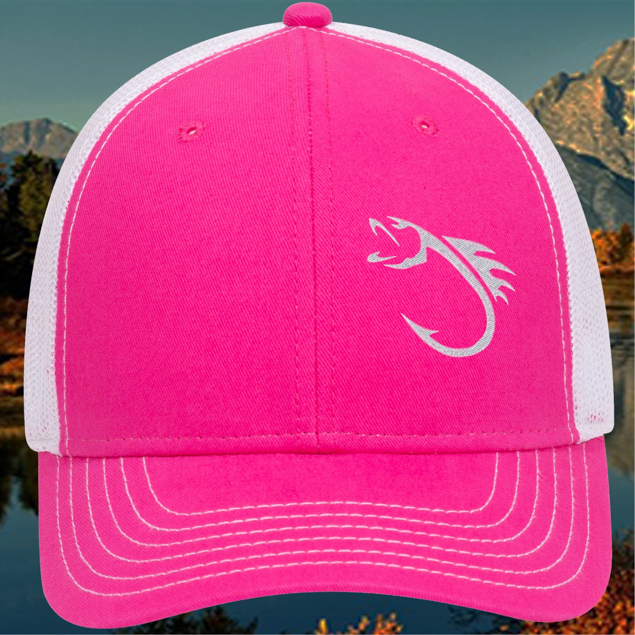 Embroidery, Fish Hook Hat, Fishing Cap