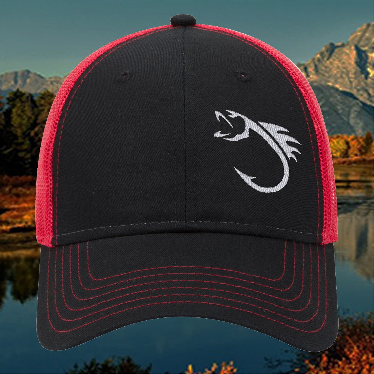 Embroidery, Fish Hook Hat, Fishing Cap