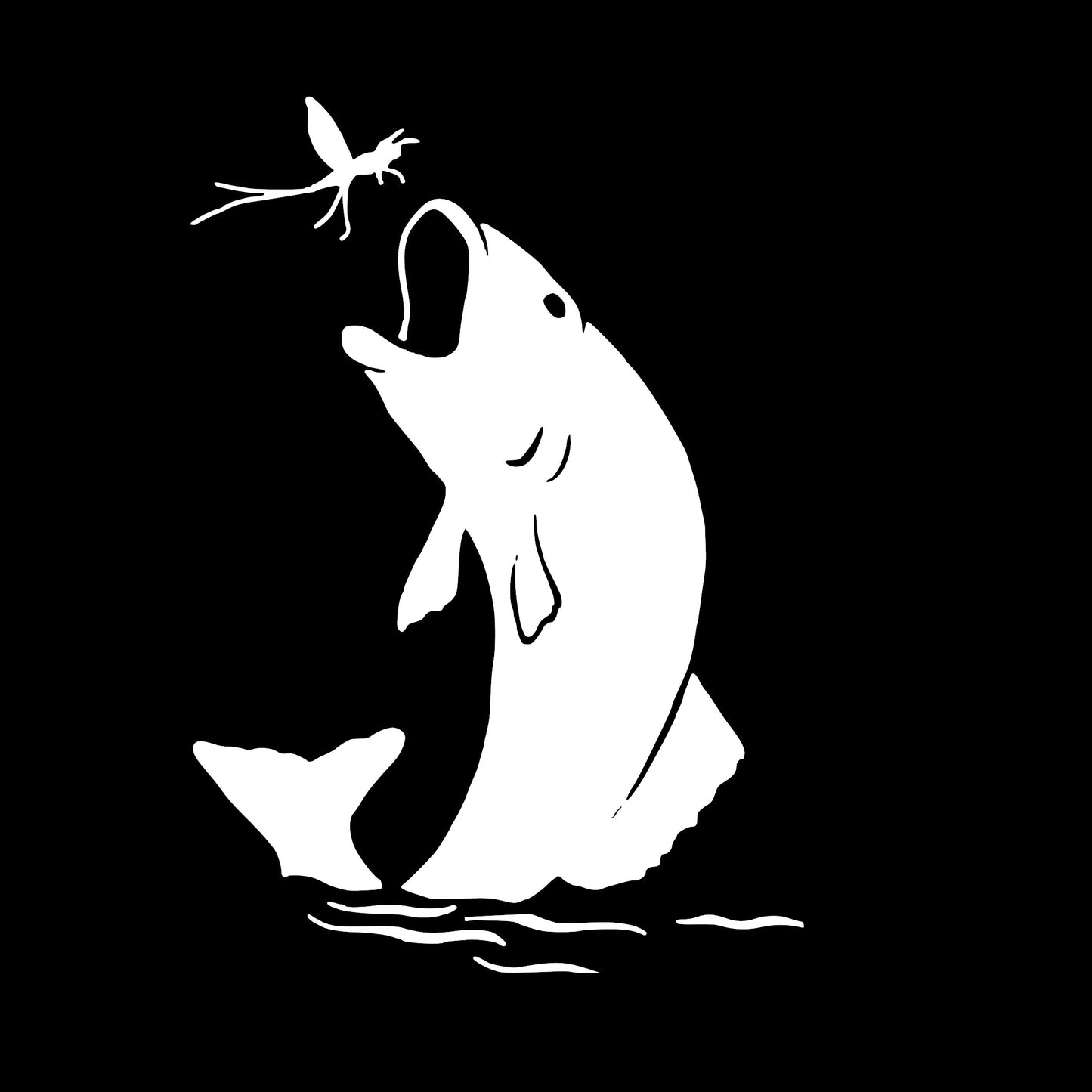 Fish Catching Fly | Sticker Decal | Truck, Cars, Windows, computers, flat surfaces