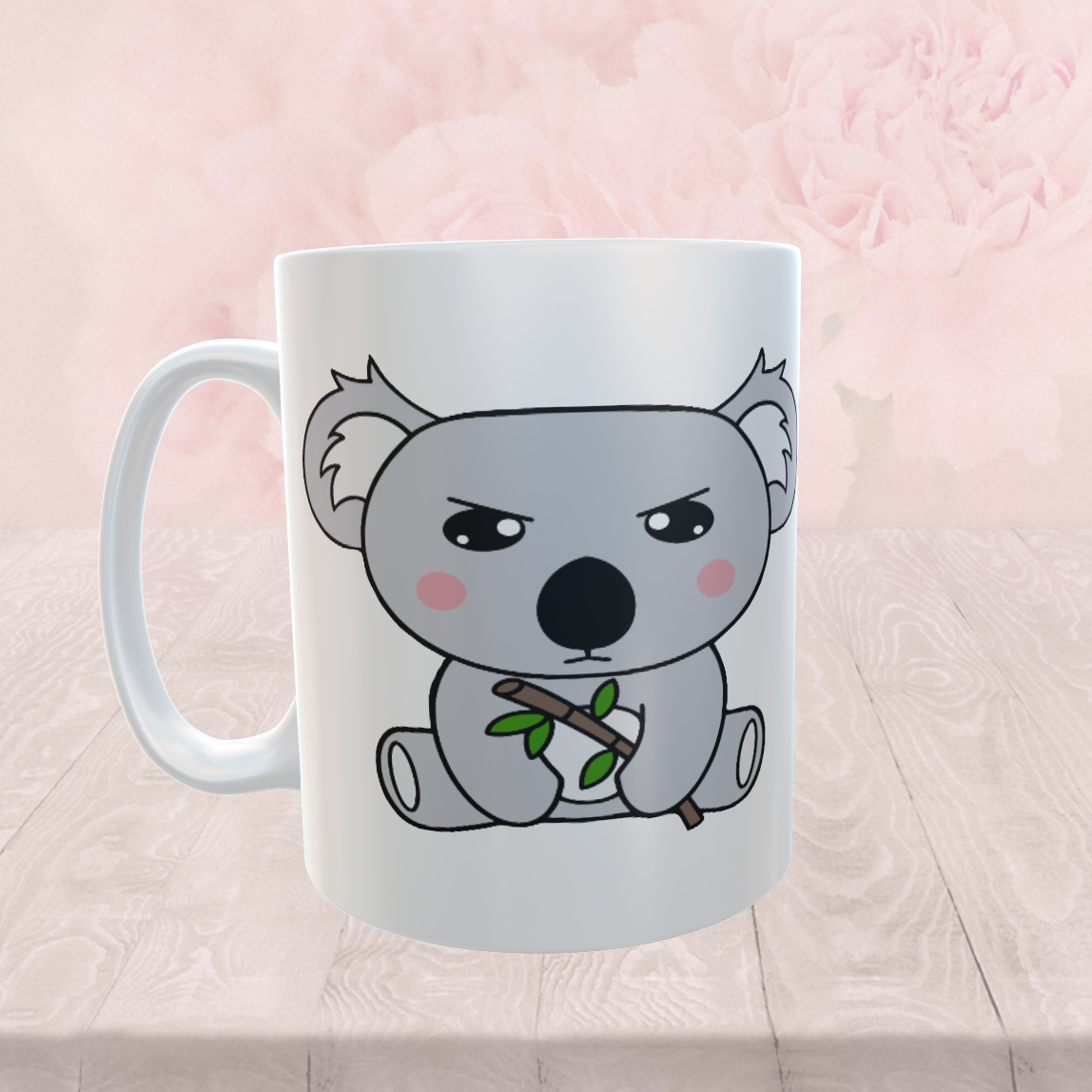 Cute Grumpy Kawaii 5 Pack, Frog, Koala, Zebra, Ram, Octopus, Digital PNG "File Only"