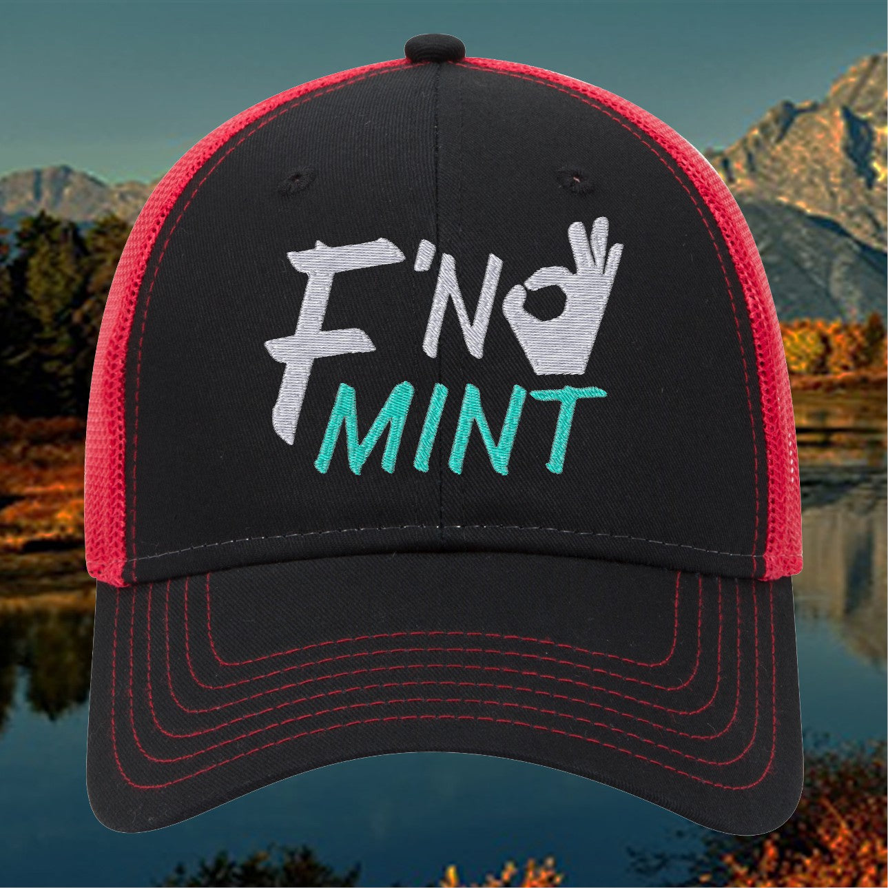 Embroidered Fn Mint Cap, F*ckin Mint Hat