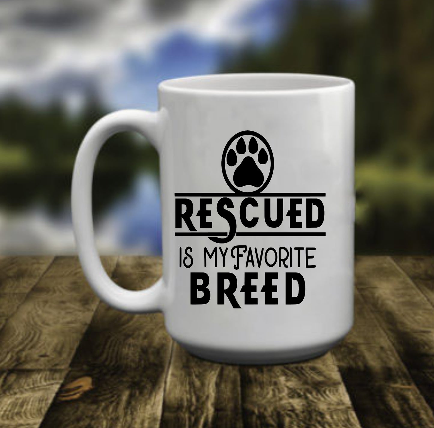 Dog Rescued, 15 oz Mug