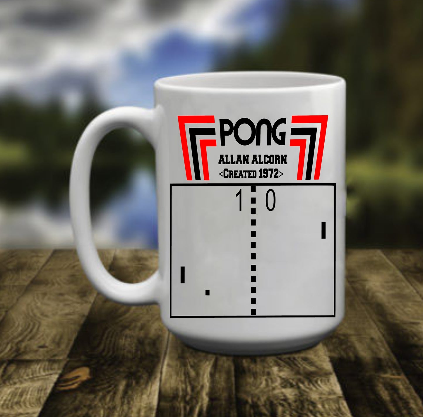 Classic Pong Retro Video Game, 15 oz Mug