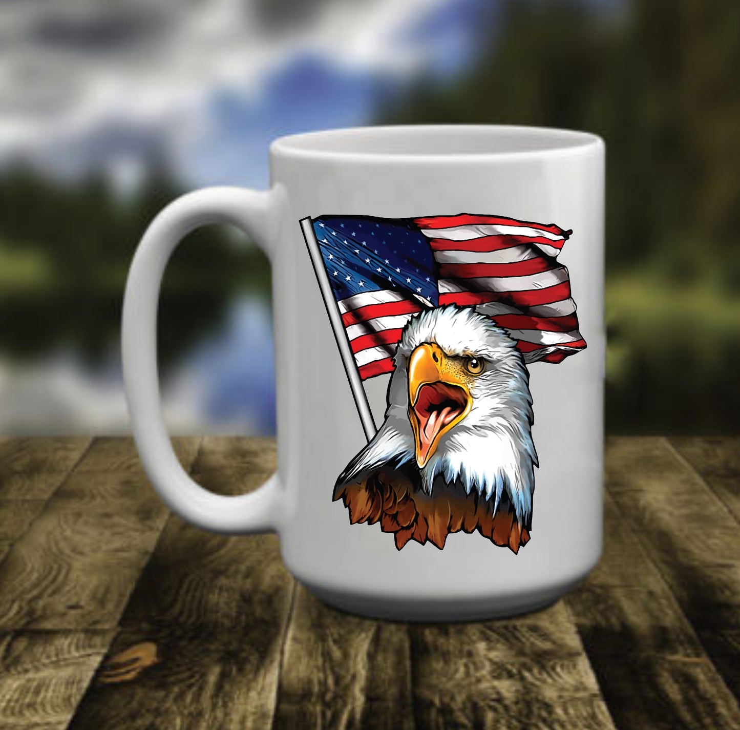 American Flag Eagle, 15 oz Mug