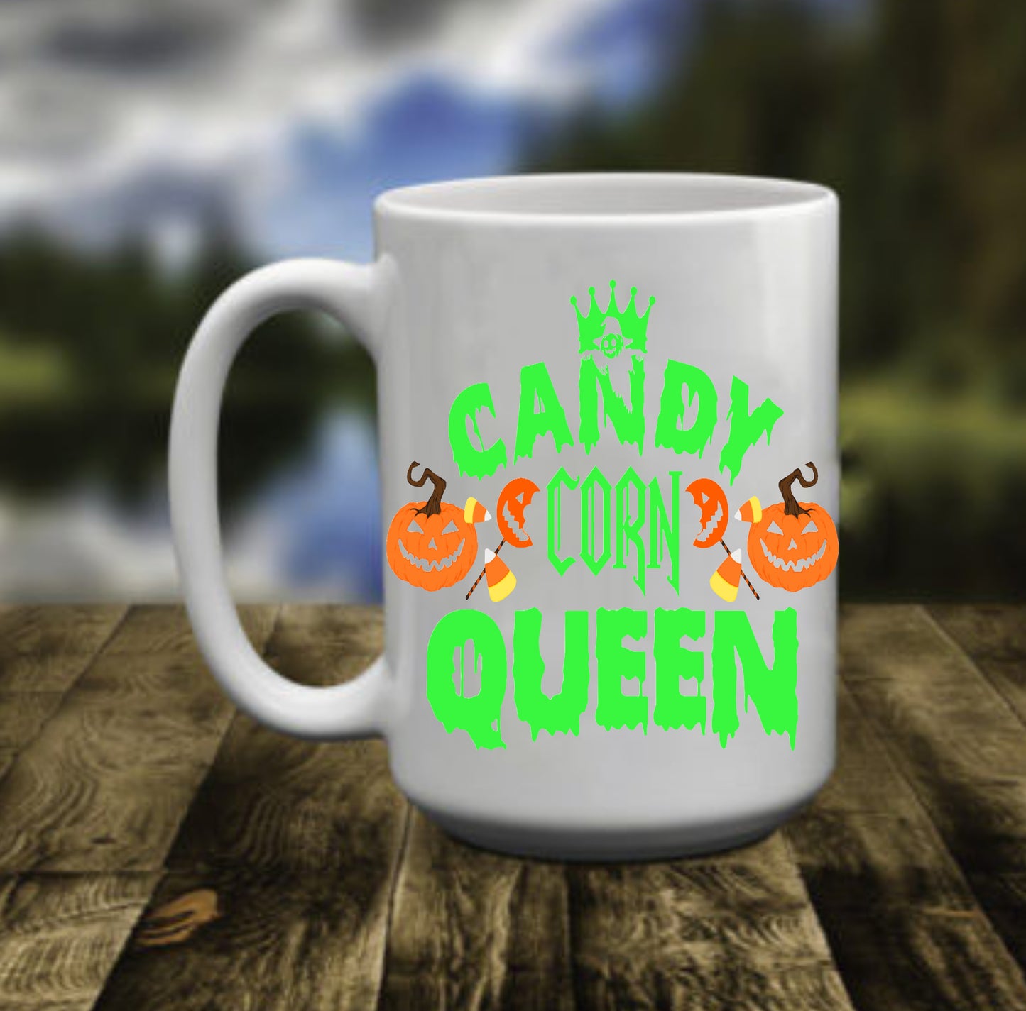 Candy Corn Queen, Halloween, 15 oz Mug