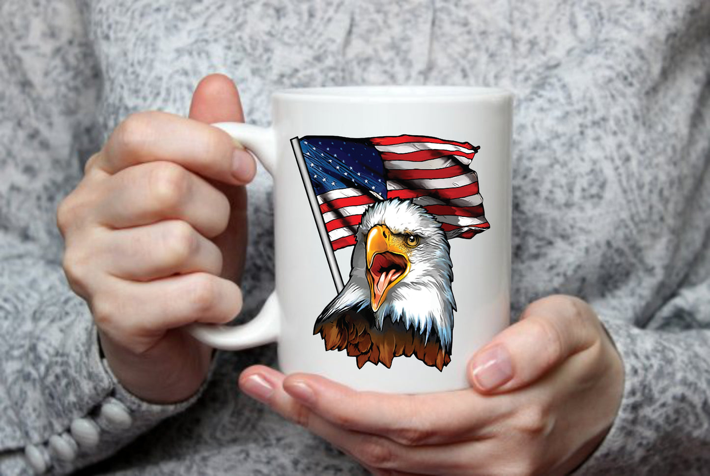 American Flag Eagle, 15 oz Mug