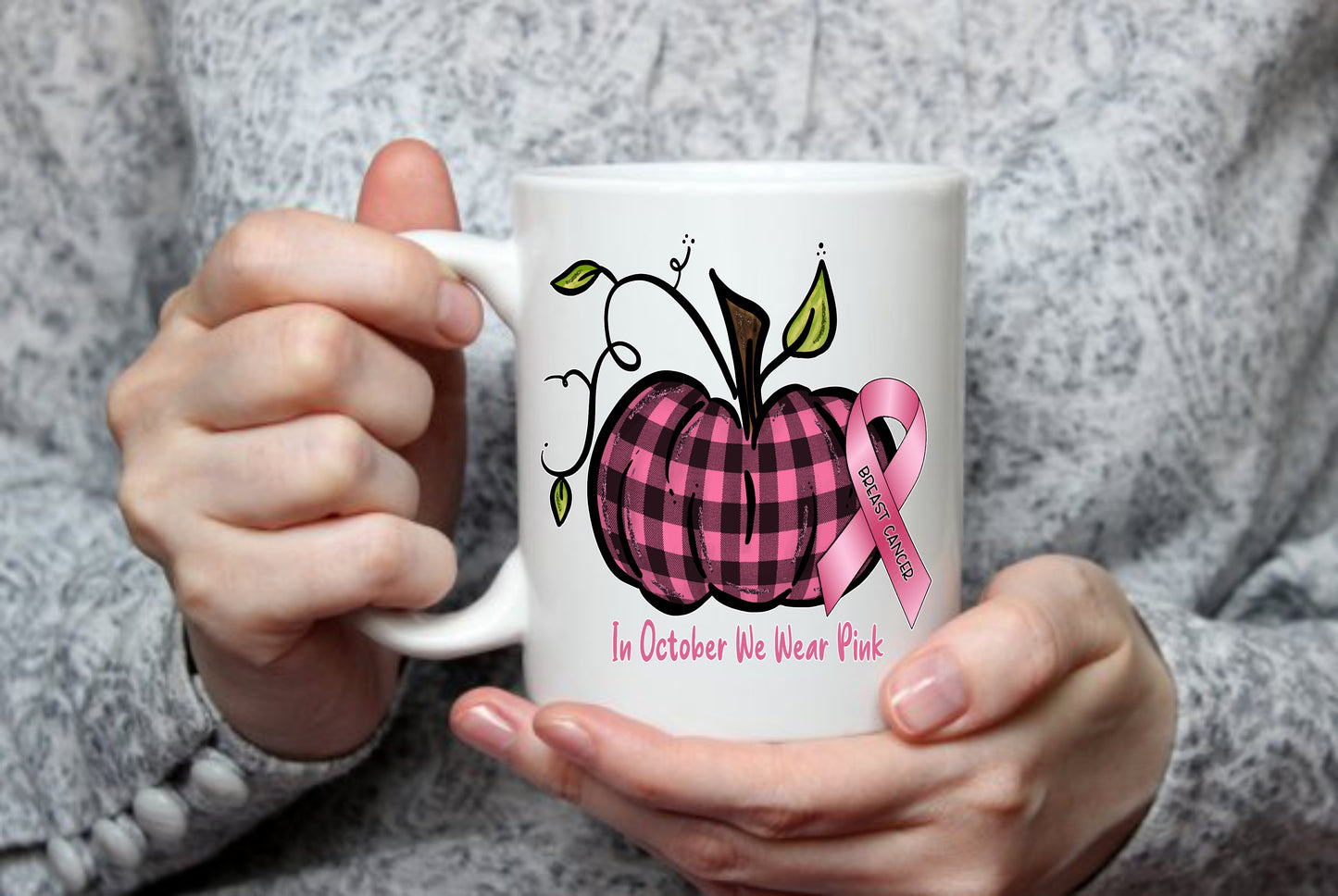 In October We Wear Pink, 15 oz Mug