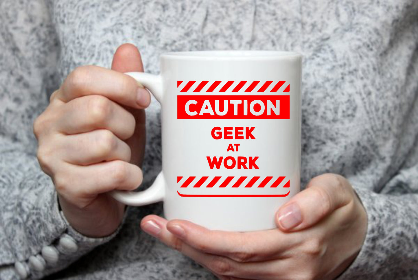 Caution Geek At Work, 15 oz Mug