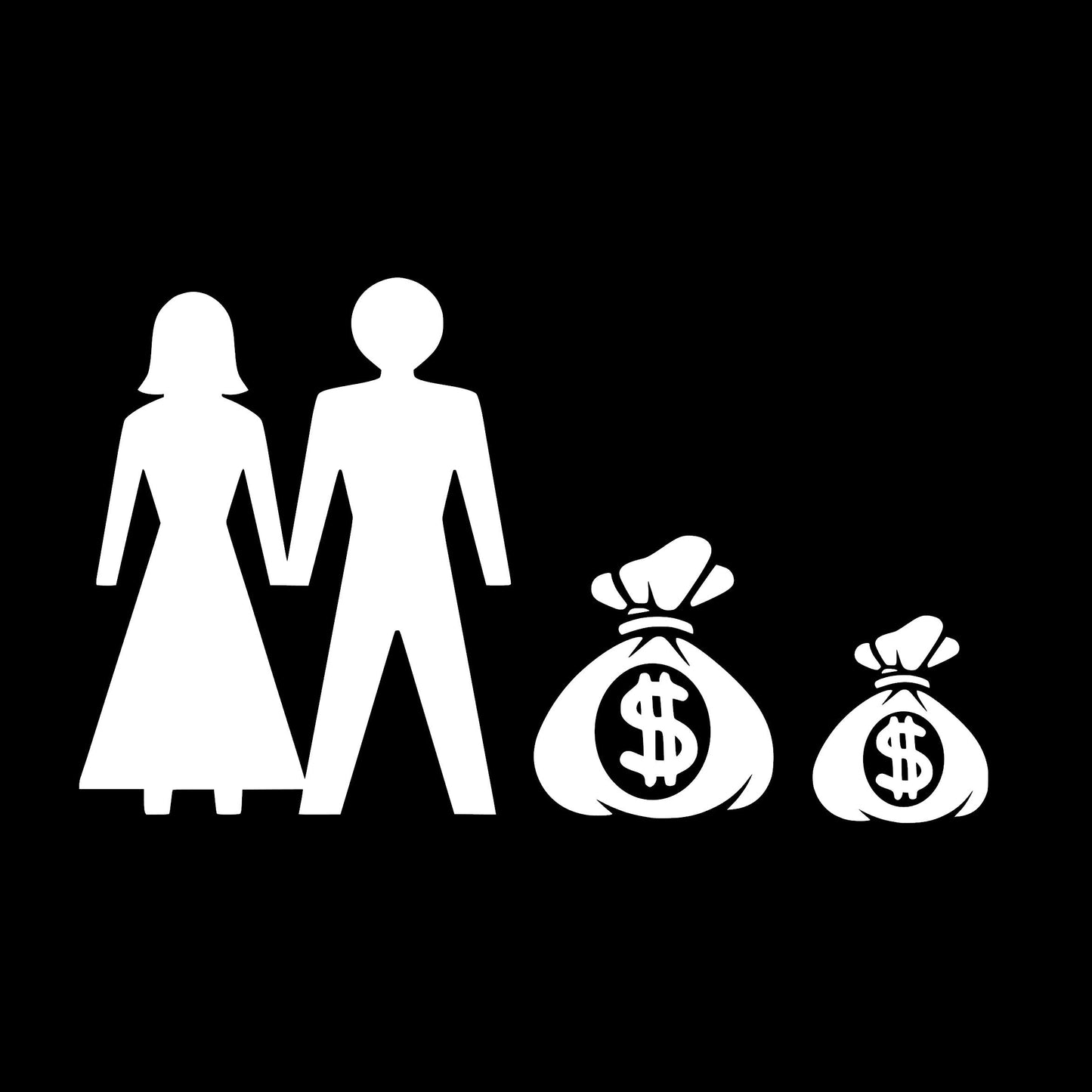 No Kids Family, Money Bags, Decal Sticker