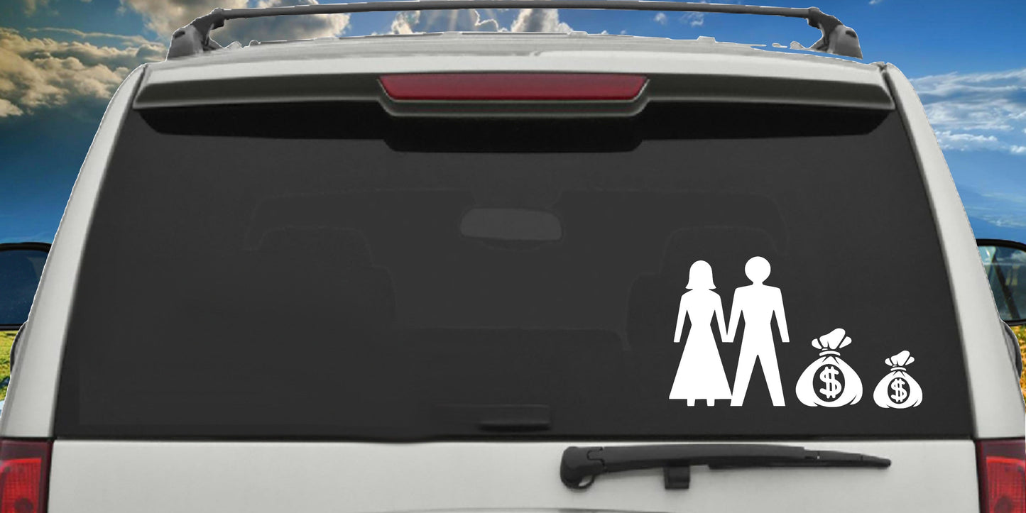 No Kids Family, Money Bags, Decal Sticker