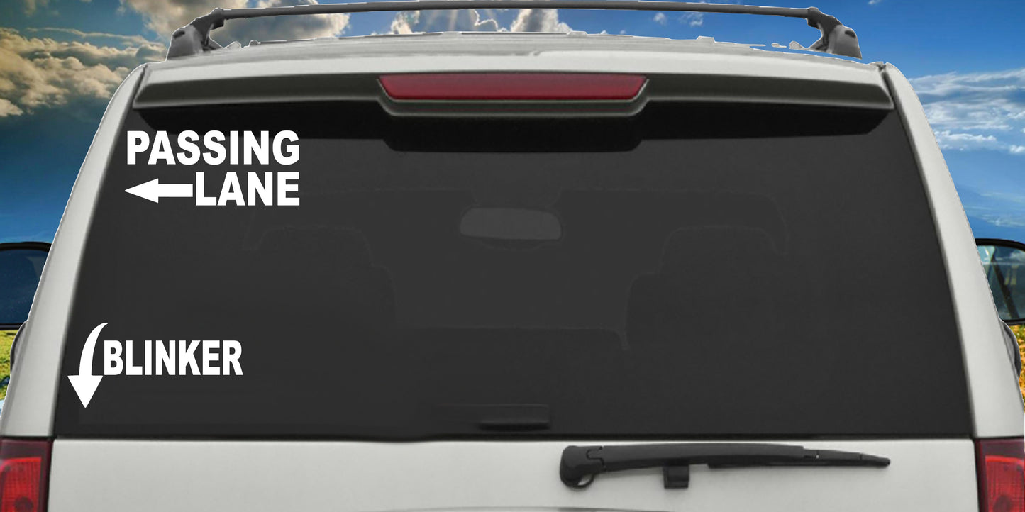 Passing Lane Blinkers Sticker Decal