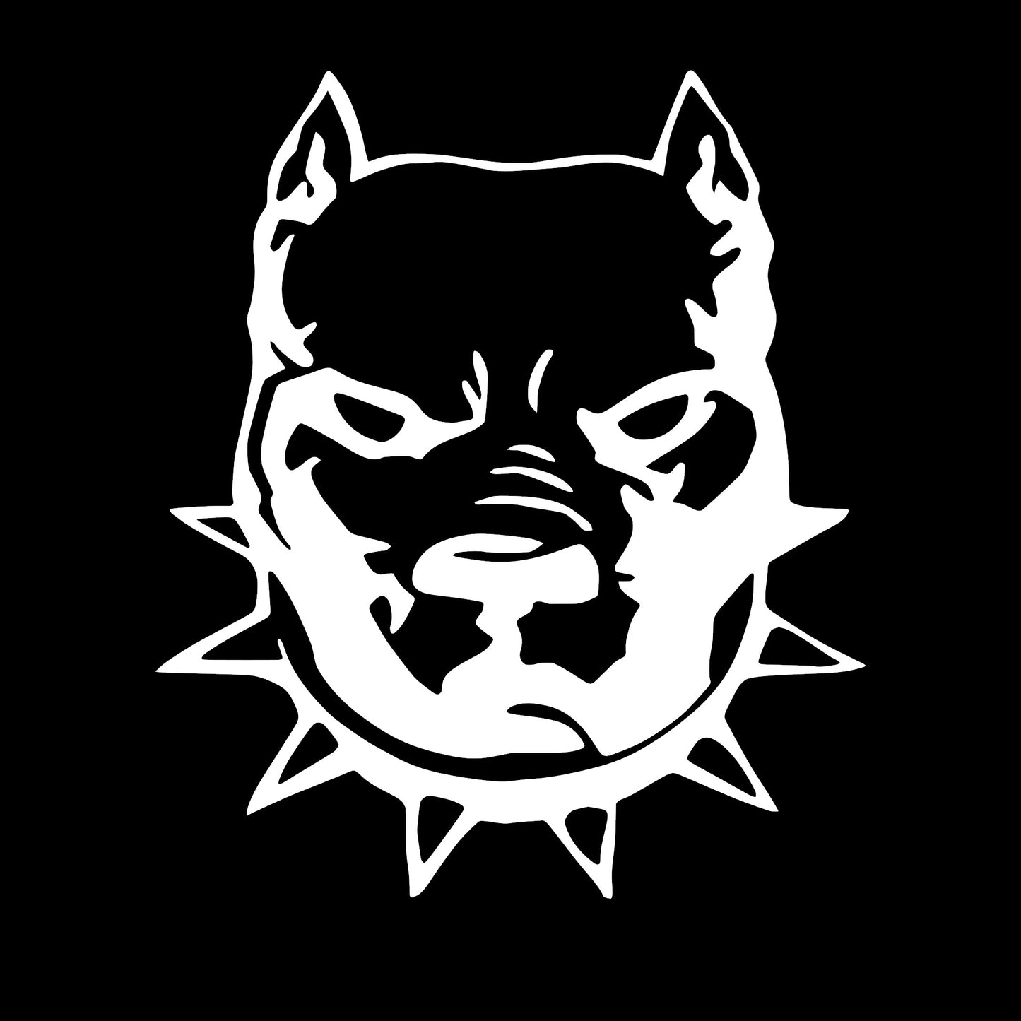 Pit Bull Dog With Studded Collar, Sticker Decal