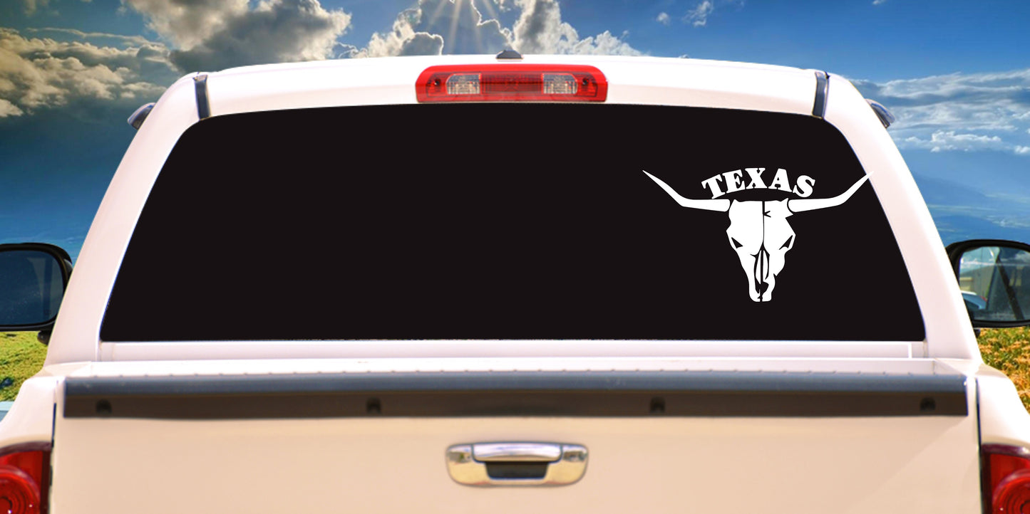 Texas State Longhorn, Bull Skull, Decal Sticker