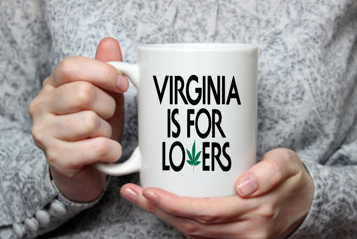 Virginia Is For Lovers, Weed Leaf, 15 oz Mug