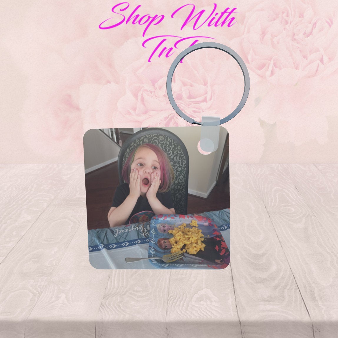 Custom Photo Double Sided Keychain Personal Business Gift Keepsake.