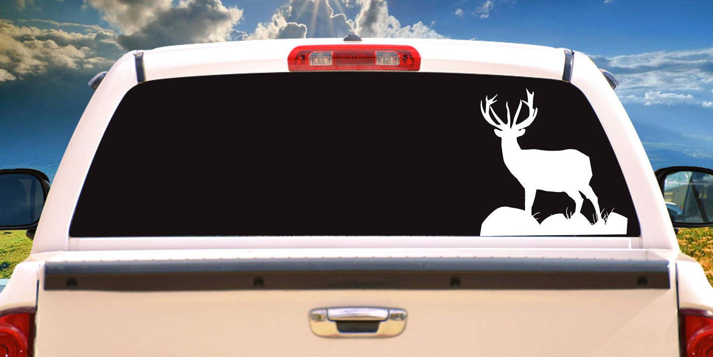 Deer, Elk on rocks, Sticker