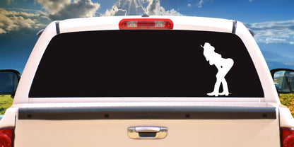 Western Cowgirl in Hat and Boots, Rodeo, Decal Sticker