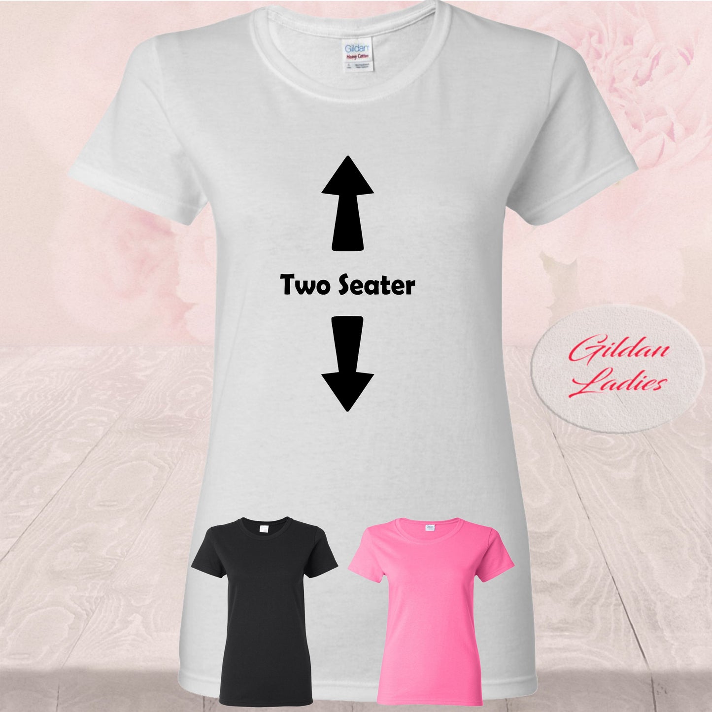 Funny Adult Two Seater Arrow T-Shirt - Humorous and Playful Design
