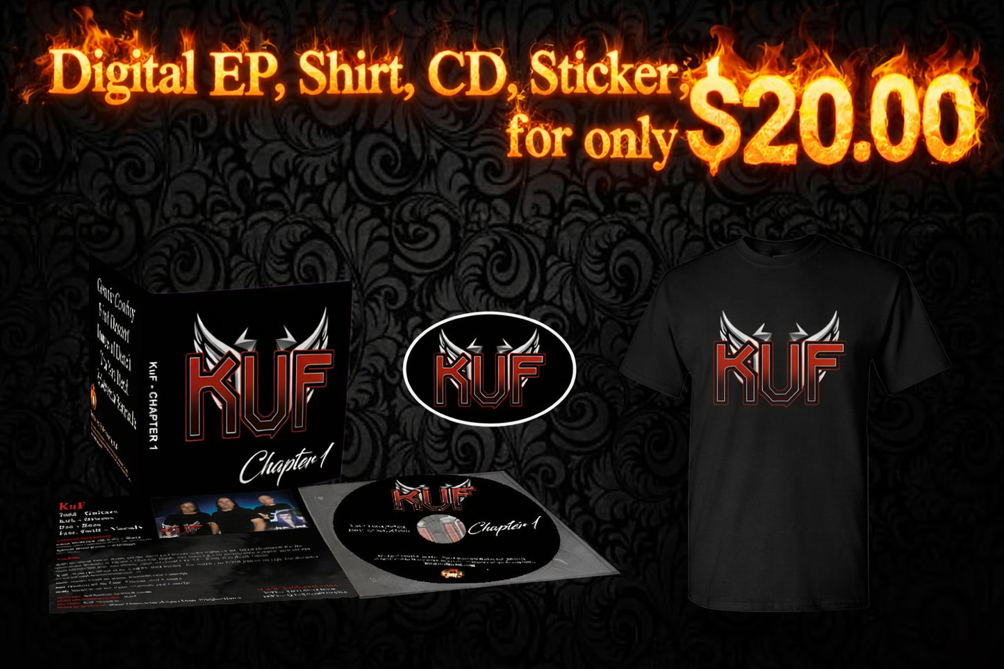 KuF Shirt, Digital Ep, Cd, Sticker