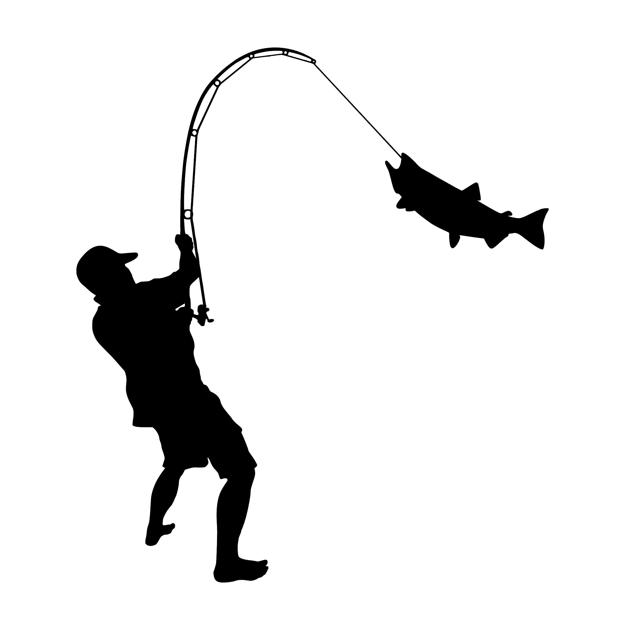 Man Catching Fish Sticker Decal – Shop With TnT