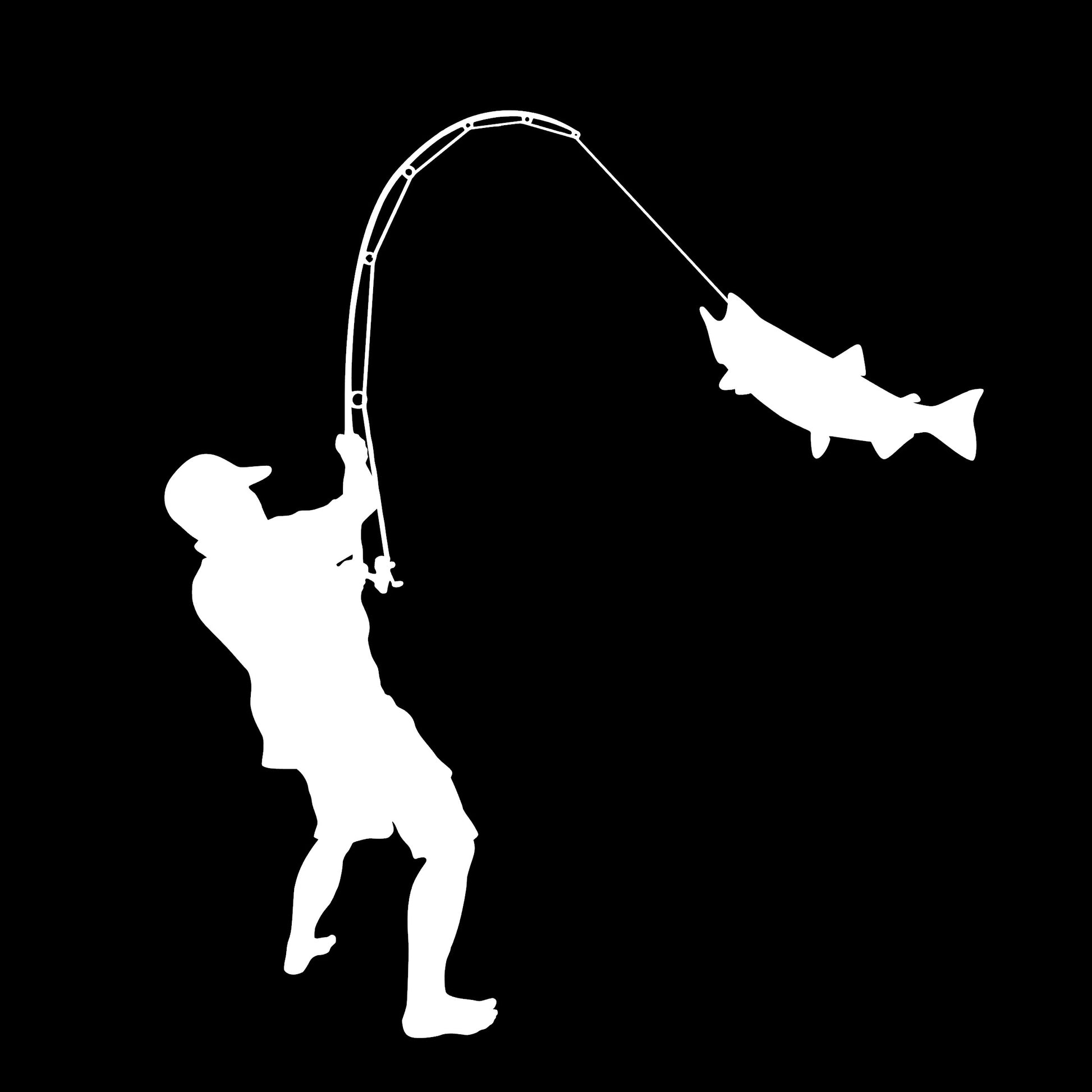 Man Catching Fish Sticker Decal – Shop With TnT