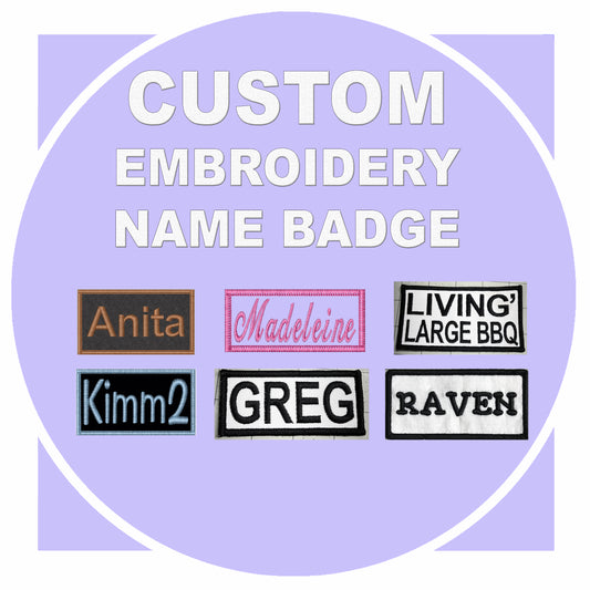 Personalised patch, Embroidered name tag, Iron On or Sew On