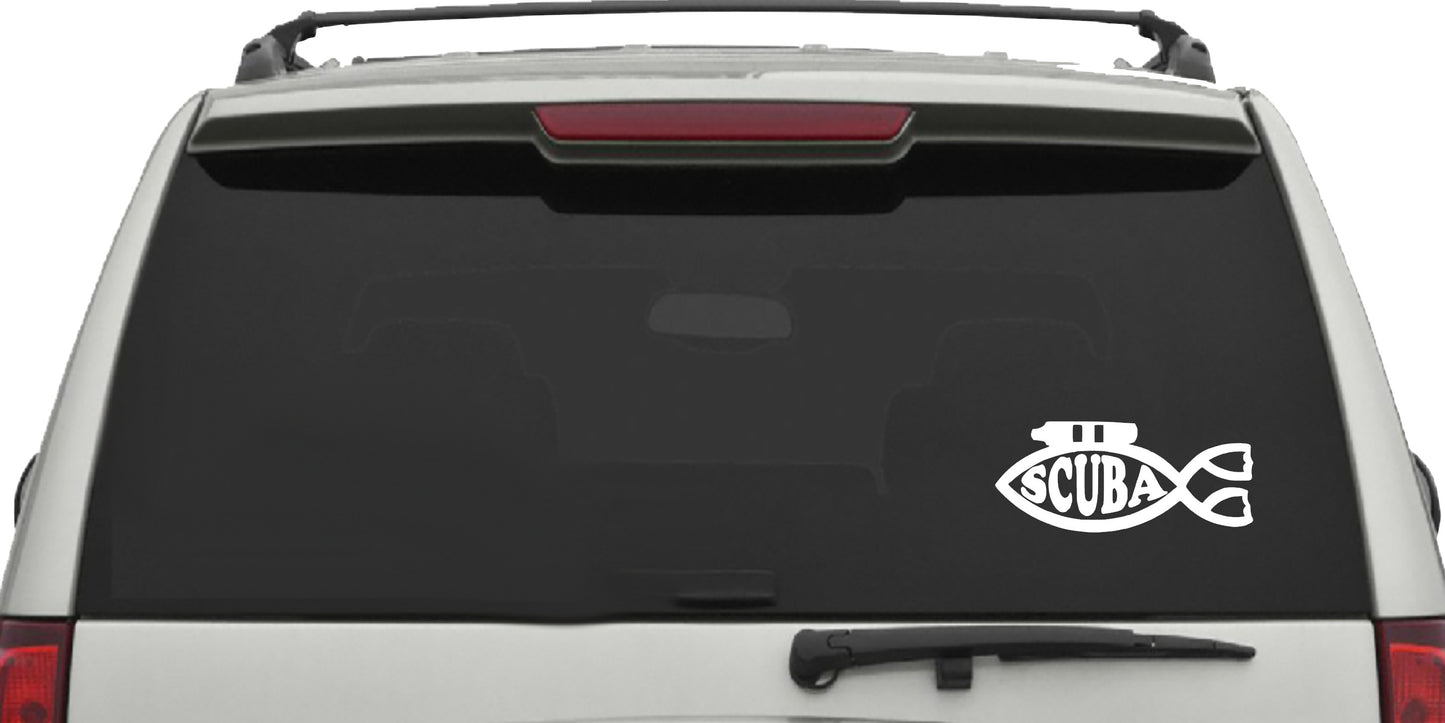 Scuba Diver Fish Vinyl Sticker